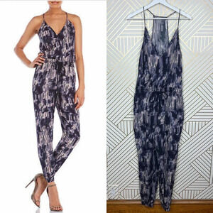 Rebecca Minkoff Palmer Ikat Racerback Jumpsuit in Purple Aki Multi Size US M‎